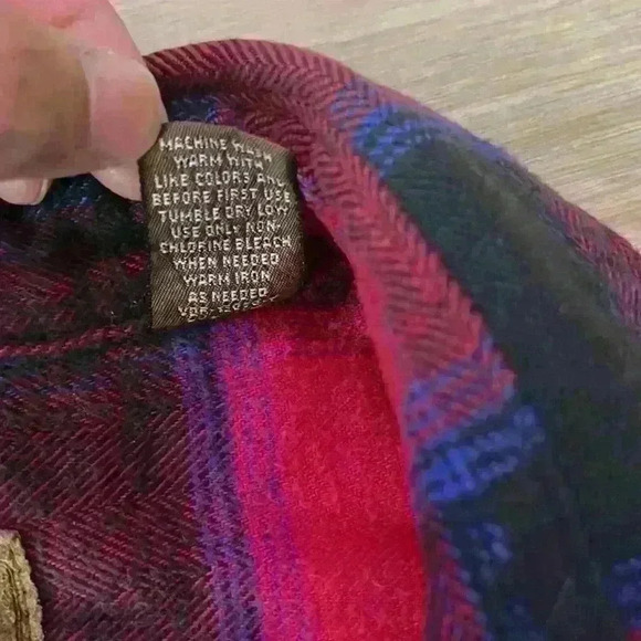 ST. Johns Bay Flannel Shirt Red Button Up Buffalo Check 2XL Tall - Picture 5 of 6